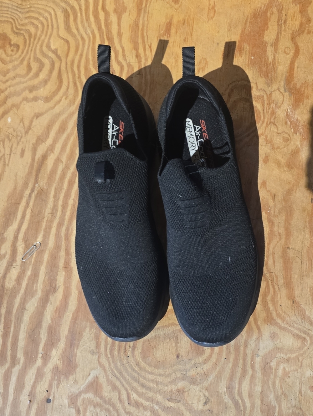 Skechers Black Slip-On Knit Athletic Walking Shoes for Men